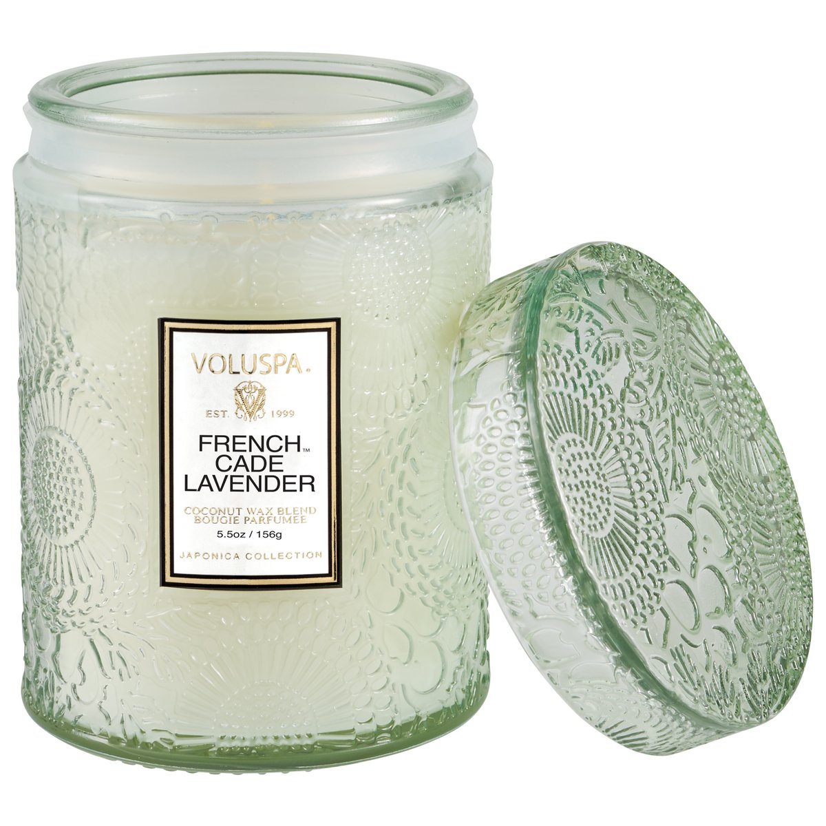 Small Embossed Glass Candle - French Cade Lavender