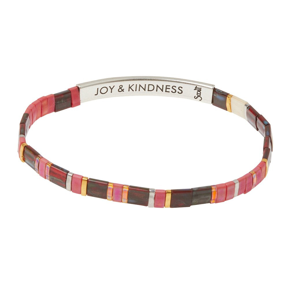 Good Karma Miyuki Bracelet | Joy & Kindness - Mulberry/Silver