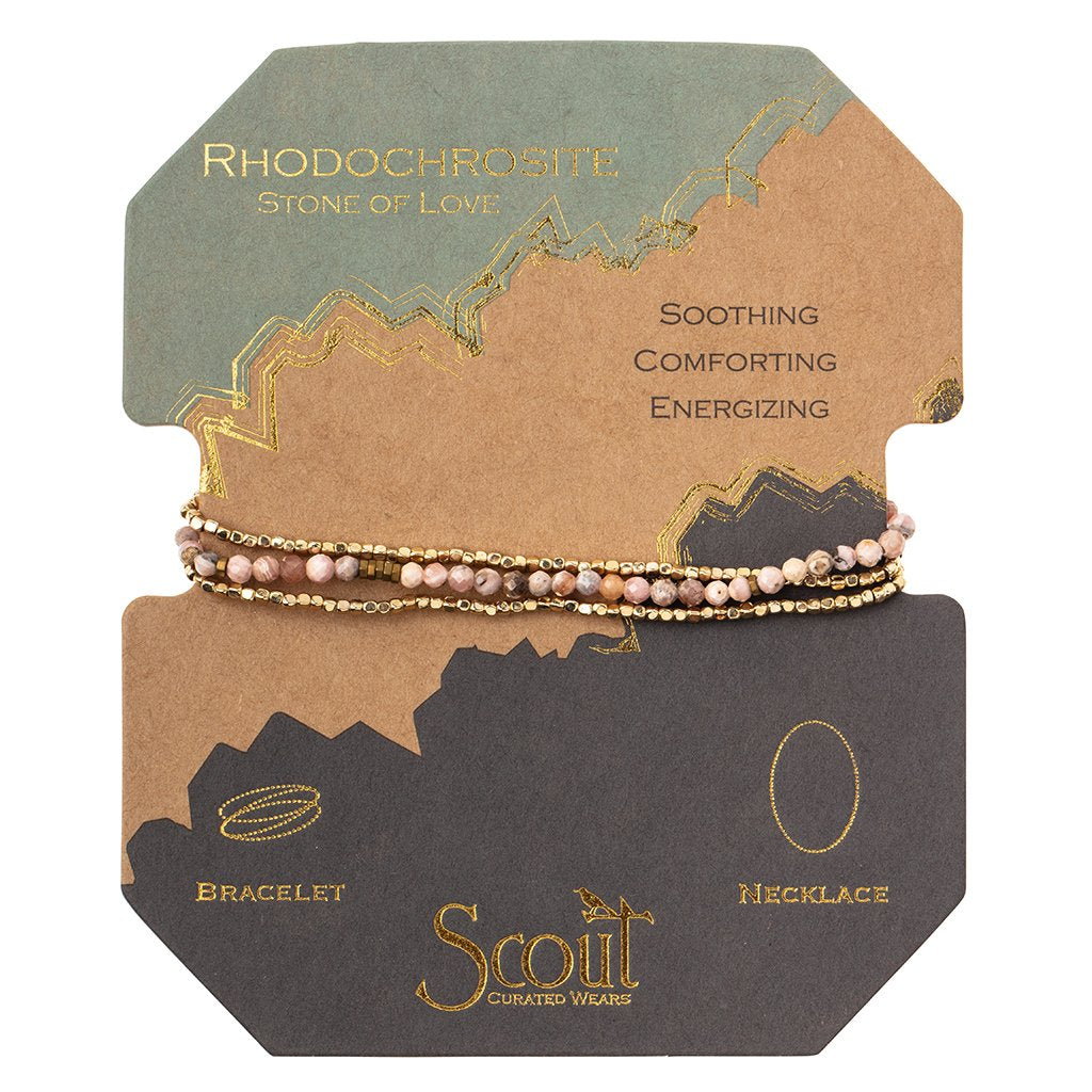 Delicate Stone Rhodochrosite Stone of Love Bracelet/Necklace
