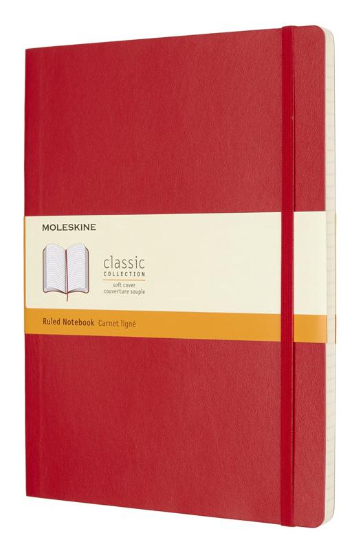 Classic XL Ruled Soft Cover Notebook - Scarlet Red
