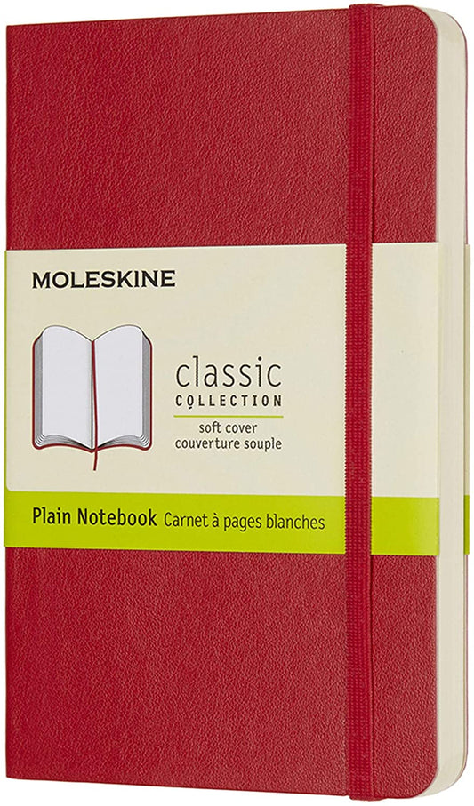 Classic Pocket Plain Soft Cover Notebook - Scarlet Red