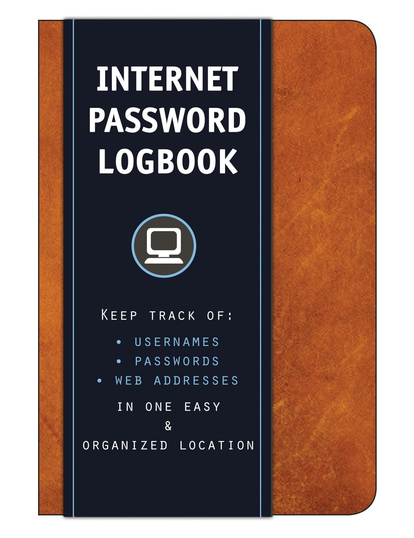 Internet Password Logbook - Cognac Leatherette