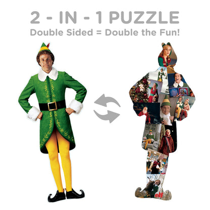 Elf Buddy & Collage 600pc Shape Puzzle