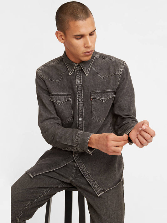Barstow Western Shirt Standard Black Washed