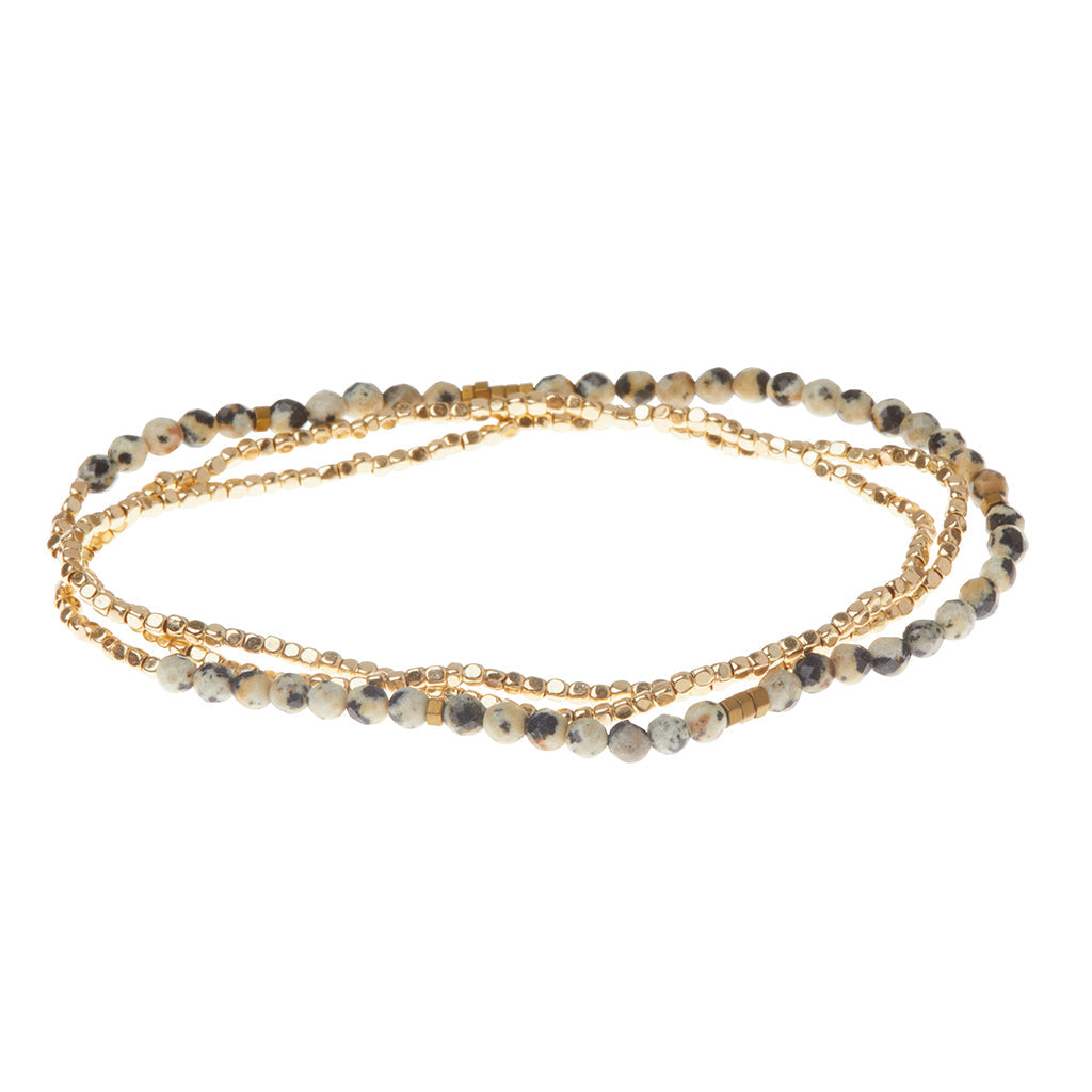 Delicate Stone Dalmatian Jasper Stone of Joy Bracelet/Necklace