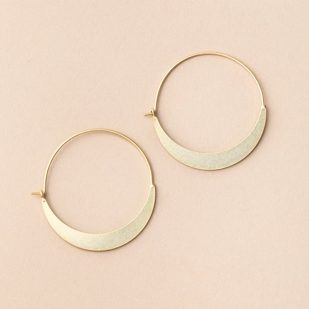 Gold Crescent Hoop Earrings