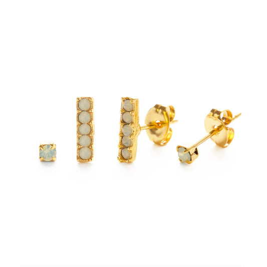 Victorian Bar Stud Set - Opal