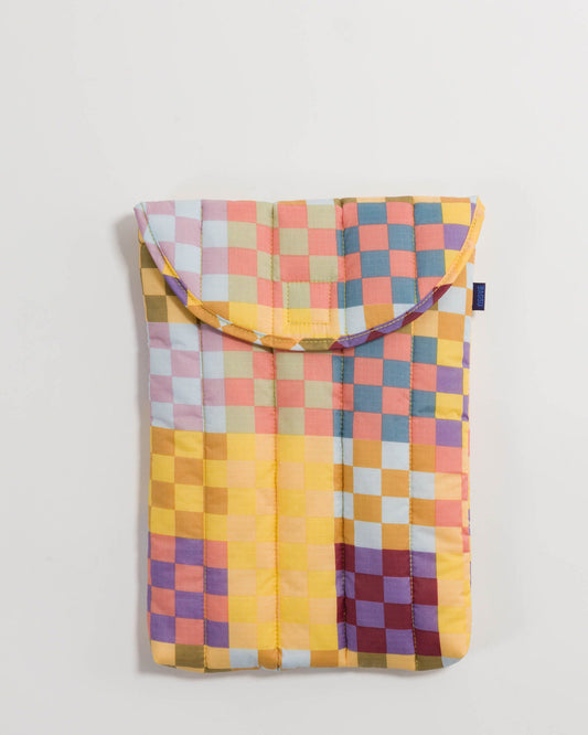 Puffy Laptop Sleeve 13" - Medium Check Multi