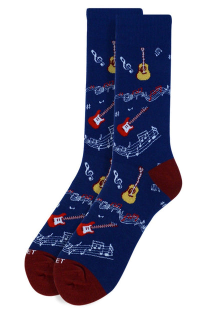 Men's Navy Guitar Socks