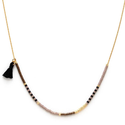 Japanese Seed Bead Necklace - Chocolate