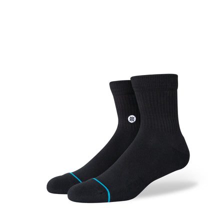 Icon Quarter Socks - Black - Large