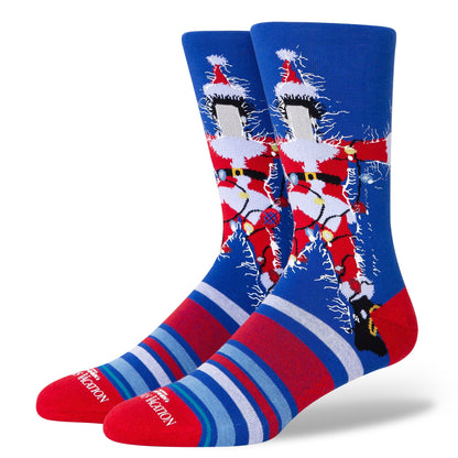 Christmas Vacation Socks - Blue - Large