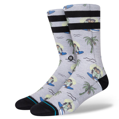 Surfing Monkey Crew Socks - Grey - LG