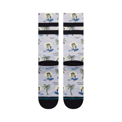 Surfing Monkey Crew Socks - Grey - LG