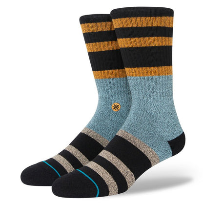 Staggered Crew Socks - Washed Black