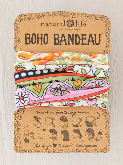 Natural Life Boho Bandeau - Lilac/Orange Border