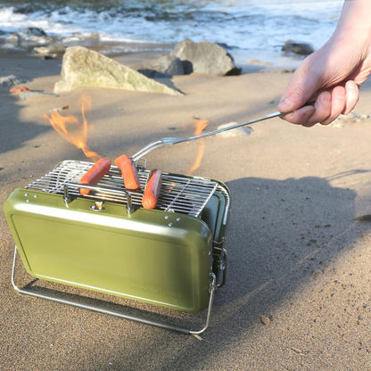 Portable BBQ Grill Briefcase - Green