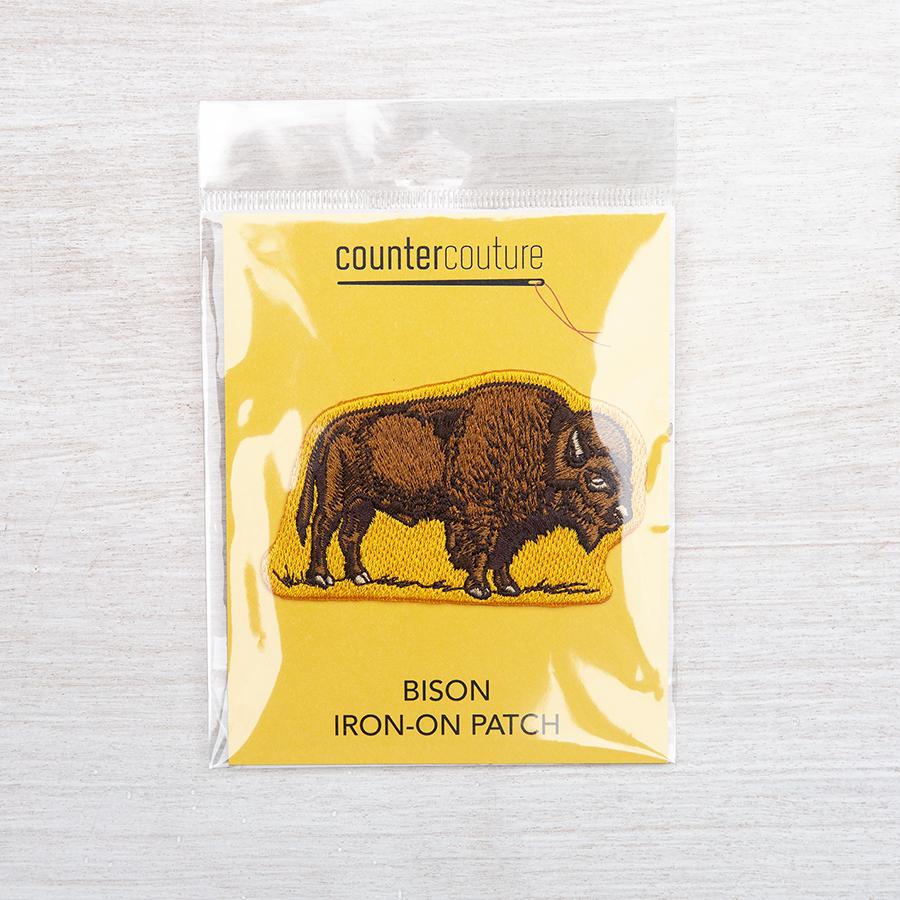 Bison Iron On Embroidered Patch