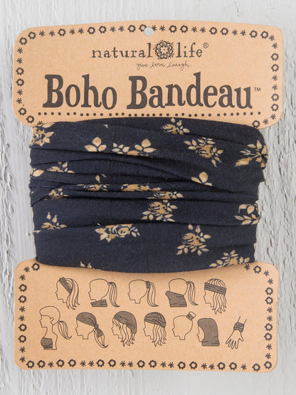Natural Life Boho Bandeau - Black Cream Floral
