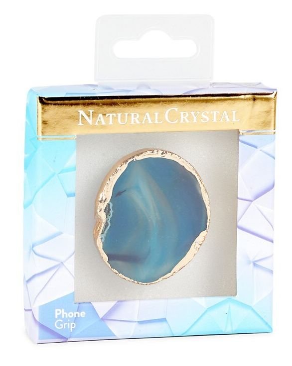Blue Natural Agate Phone Grip