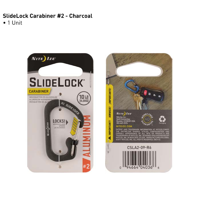 Slidelock Carabiner Aluminum - #2 Charcoal