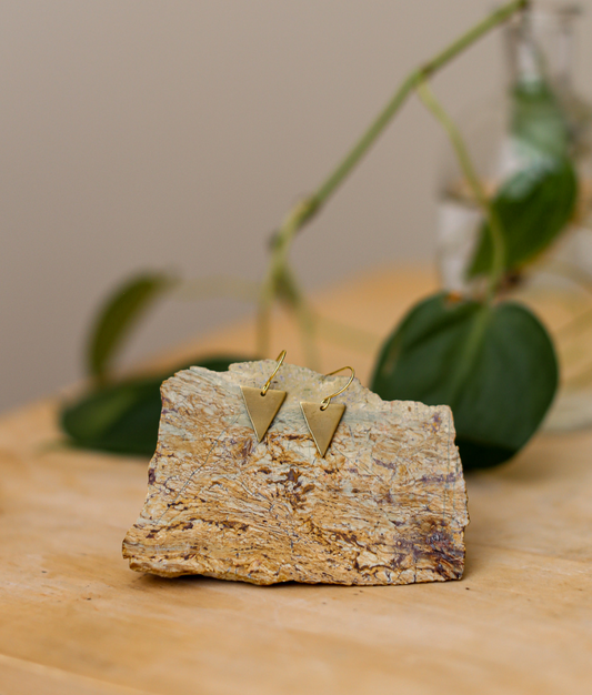 Triangle Brass Earrings