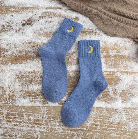 Crescent Moon Socks - Blue