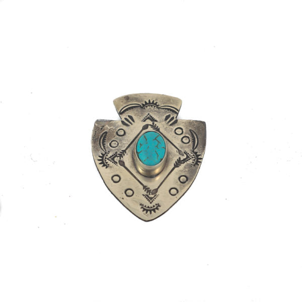 J. Alexander Rustic Silver Arrowhead Pin w/ Turquoise