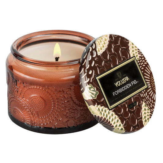 Petite Embossed Candle - Forbidden Fig