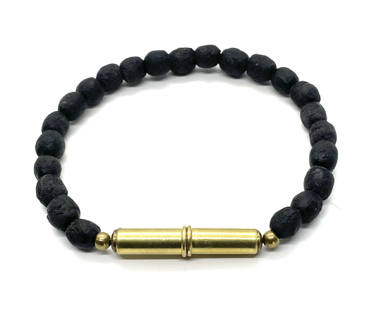 Flint Beaded Single Bracelet - Black Krobo