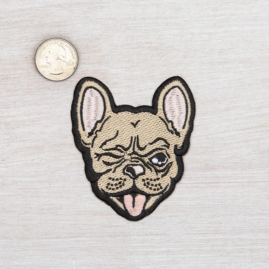 French Bulldog Iron On Embroidered Patch