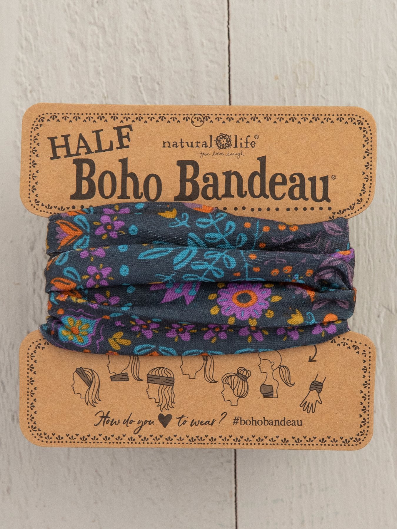 Natural Life Half Bandeau - Grey Floral Mandala