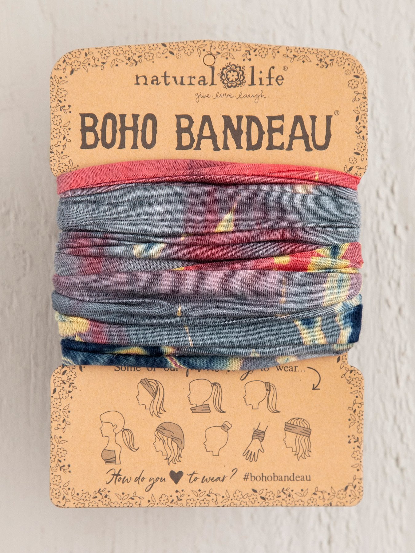 Natural Life Boho Bandeau - Grey Coral Tie-Dye