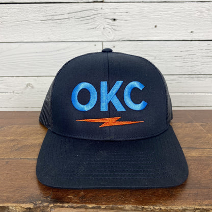 OKC Bolt Hat - Navy/Blue/Orange