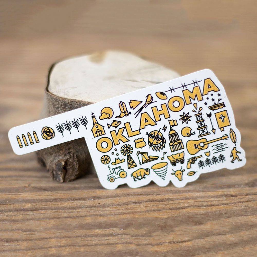 Oklahoma Stamp Sticker – Blue Seven