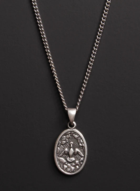 Holy Spirit Sterling Silver Medal Necklace