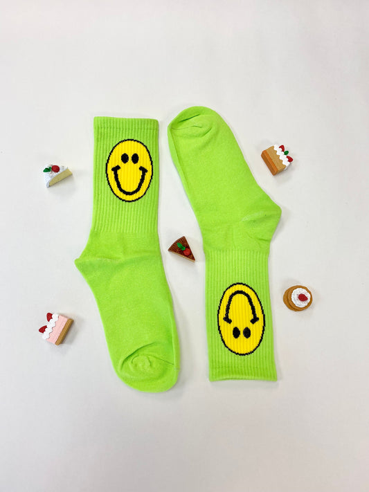 Suzanne Smiley Socks - Lime
