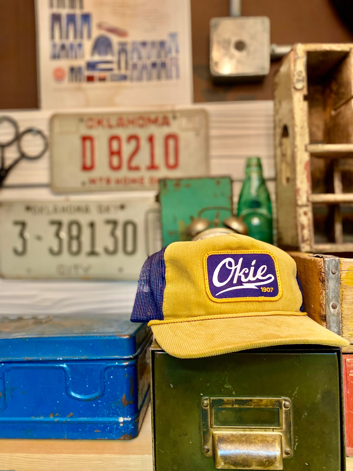 Okie Old Timer Trucker Hat - Mustard/Navy