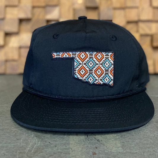 Oklahoma pattern hat - Black Rope Hat
