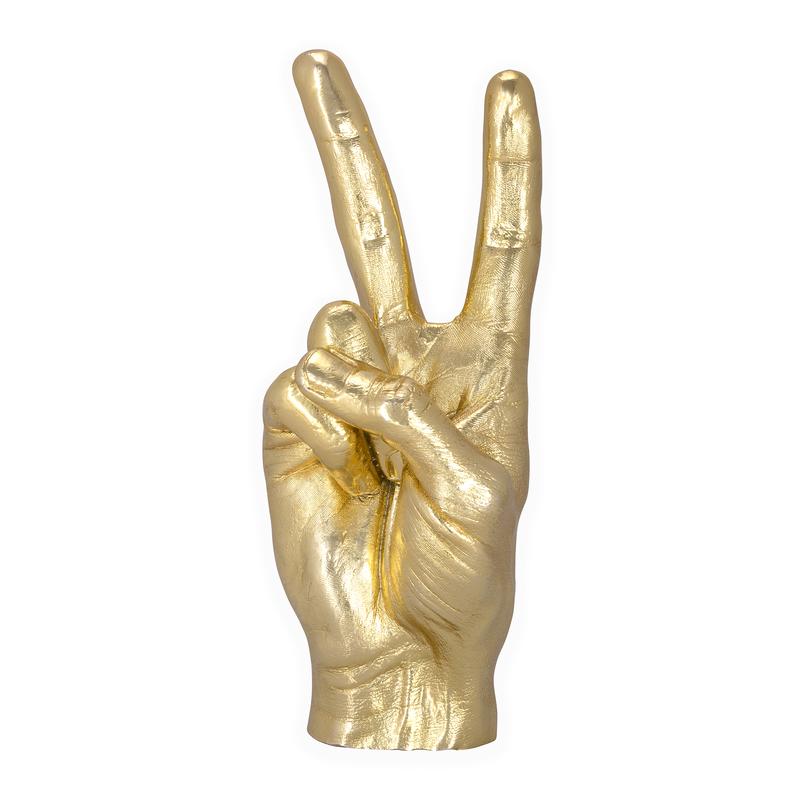 Gold Peace Sign Sculpture