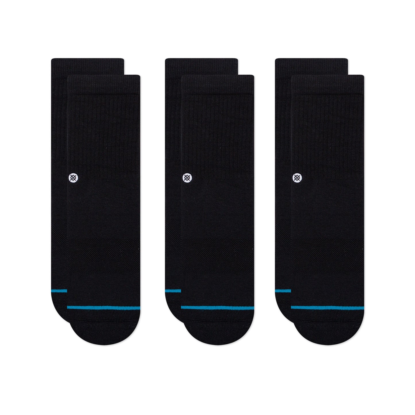 Icon St Kids 3 Pack Socks - Black - LG