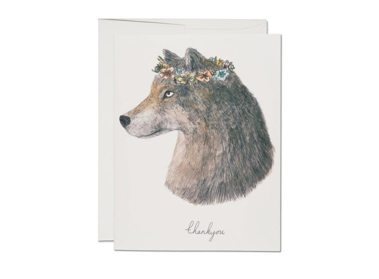 Wolf Thank You Card
