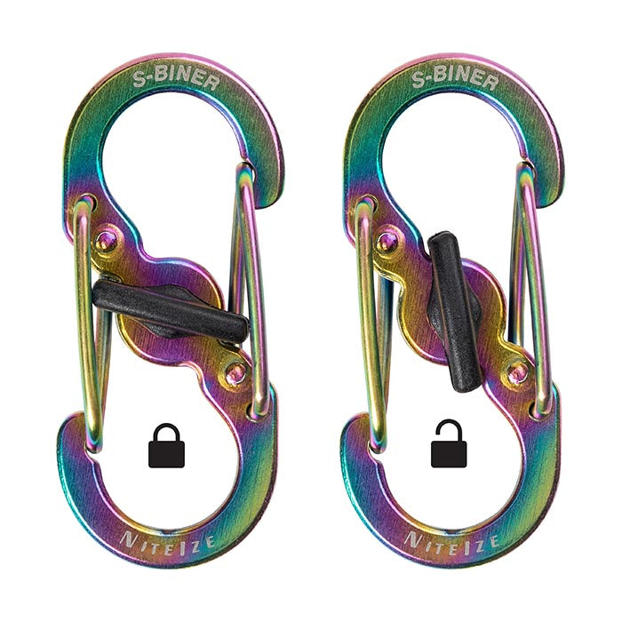 KeyRing Locker S-Biner Stainless Steel - Spectrum