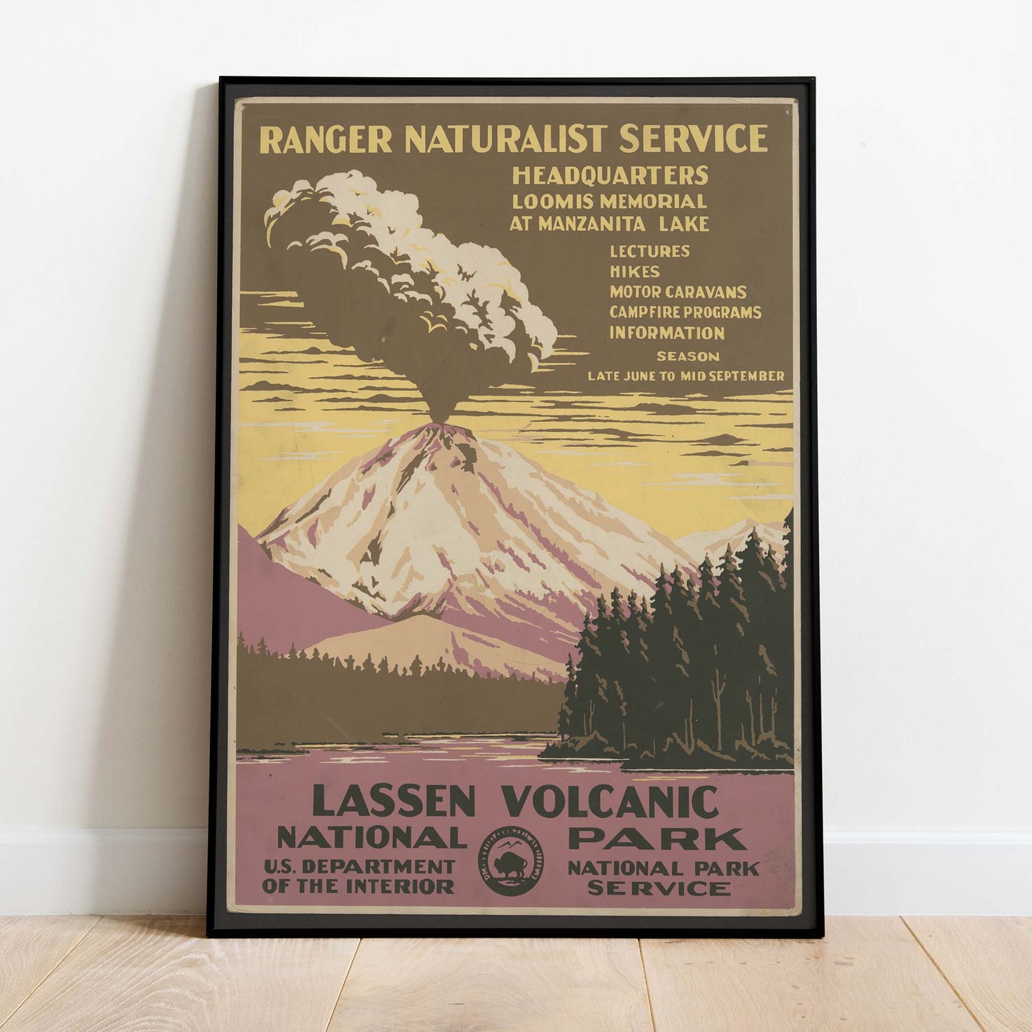 Vintage Lassen Volcanic National Park Print