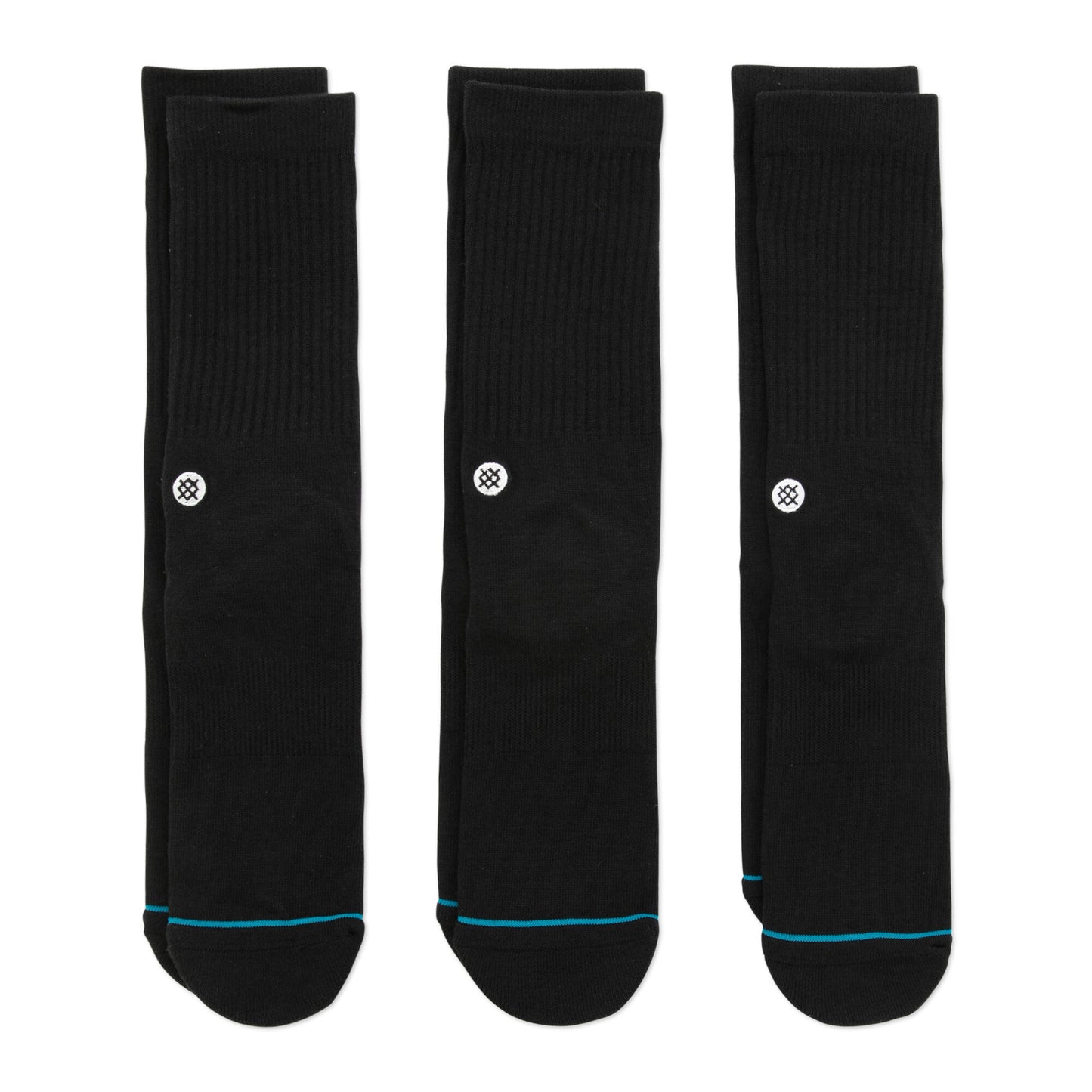 Icon Crew Socks 3 Pack Black