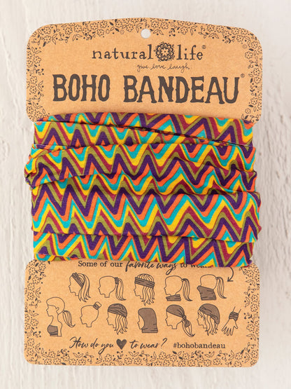 Natural Life Boho Bandeau - Multi Colored Zigzag