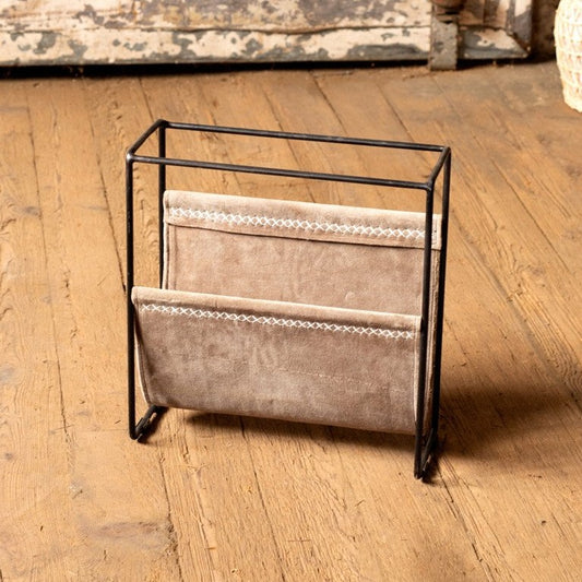 Velvet and Iron Magazine Rack - Cobblestone