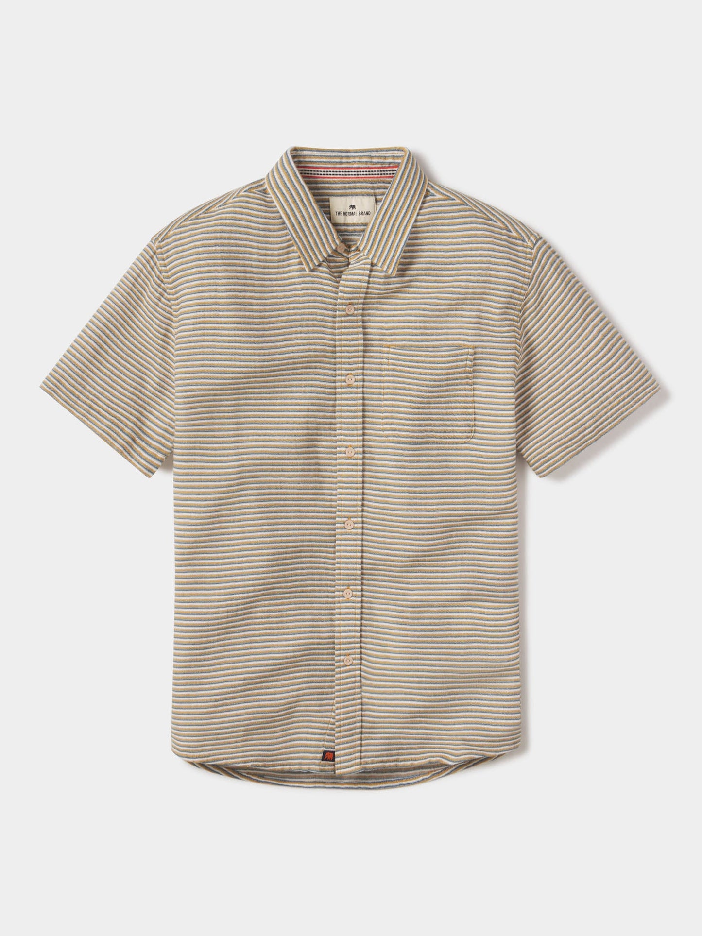 Freshwater Button Up Shirt - Tricolor Gold Stripe