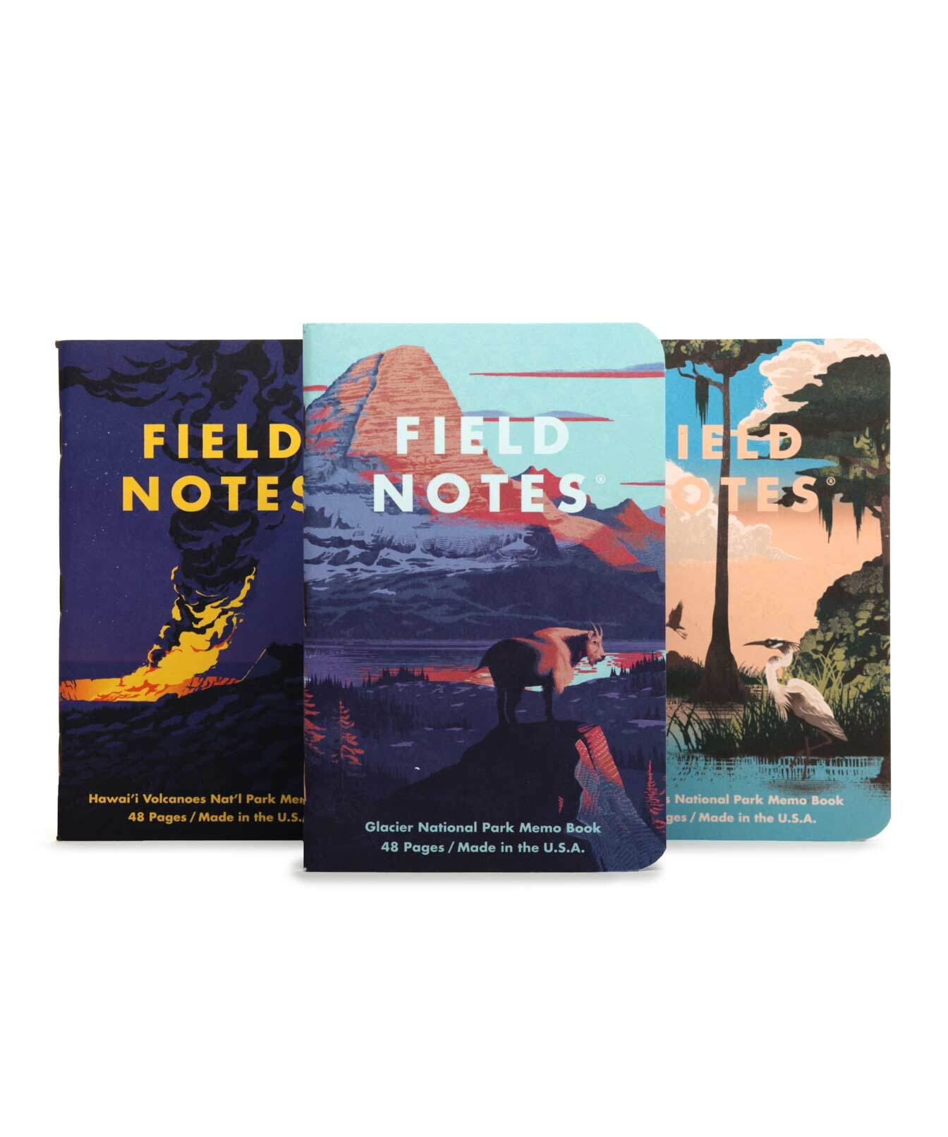 National Parks 3-Pack - Series F: Glacier, Hawai'i Volcanoes, Everglades
