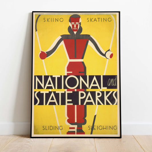 Vintage National & State Parks Ski Print